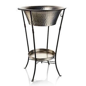 Colin Cowie Hammered Metal Beverage Tub with Stand 
