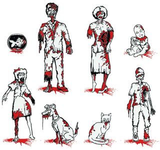 ThinkGeek :: Zombie Family Car Decals