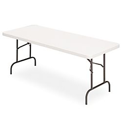 Realspace Folding Table Molded Plastic Top 29 H x 96 W x 30 D Gray 