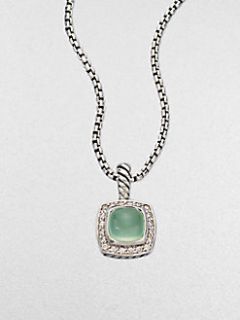 David Yurman   Diamond Accented Aqua Chalcedony Pendant Necklace