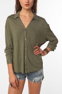 Staring at Stars Button Down Knit Shirt   Urban Outfitters
