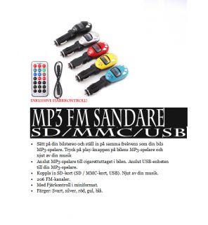  FM Sändare SD/MMC/USB #Silver på Tradera. FM Sändare    &