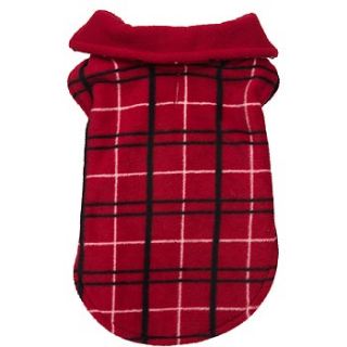 Home Dog Apparel  Reversible Red and Black Plaid Cozy Dog Coat