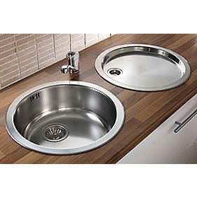 Pyramis Kitchen Sink & Tap Stainless Steel 1 Bowl & Drainer Set 450mm 