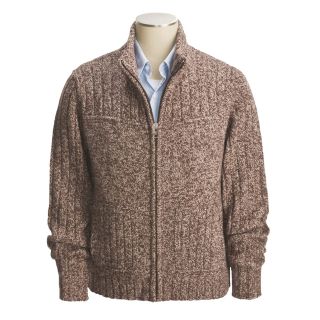 Cullen Chunky Donegal Tweed Zip Sweater (For Men) in Espresso Tweed