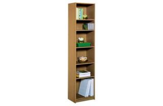 Maine Half Width Tall Extra Deep Bookcase   Oak Effect. from Homebase 