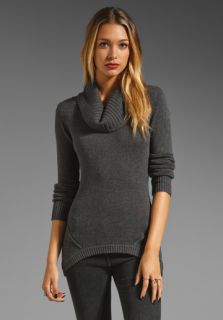 LA MADE Long Sleeve Mock Neck Sweater in Anthracite at Revolve 