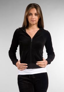 JUICY COUTURE Sequins Velour Classic Zip Hoodie in Black at Revolve 