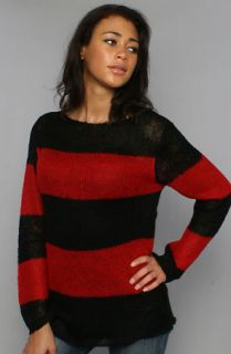 Tripp NYC The Striped Sweater in Black Red  Karmaloop   Global 