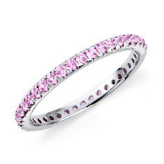 Pink Sapphire Eternity Ring in 18k White Gold