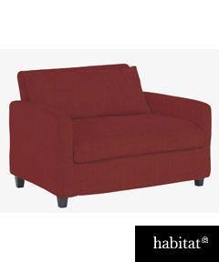 Habitat Chester Compact Sofa   Dark Stained Feet   Red   Italian Woven 