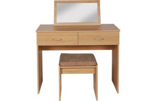 Impressions Dressing Table Stool and Mirror   Oak. from Homebase.co.uk 