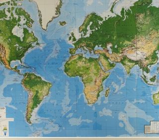 Jumbo World Map Mural