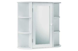 Mirrored Bathroom Cabinet with Shelves   White. from Homebase.co.uk 