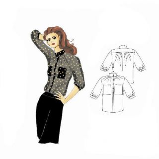 Hot Patterns Vintage Miss Moneypenny Sheer Decadcence Blouse 
