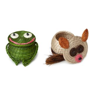 HAND WOVEN FROG AND BUSH BABY BASKETS  Basket, Trinket, Cute, Unique 