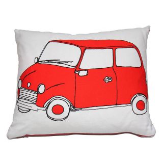 Retro Mini Cushion, featuring my Mini design in bright red. This is an 