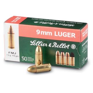 250 Rounds Sellier And Bellot 9mm 115   Grain Fmj Ammo   616639, 9mm 