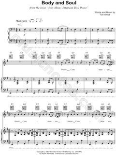 Image of Tori Amos   Body and Soul Sheet Music   Download & Print