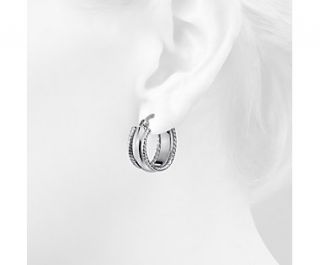 Textured Hoop Earrings in Sterling Silver  Blue Nile