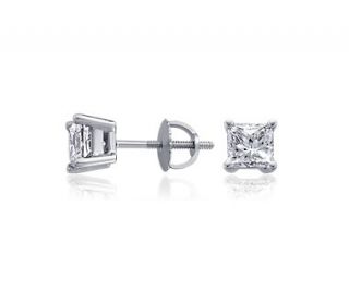 Princess Cut Diamond Earrings in Platinum (2 ct. tw.)  Blue Nile