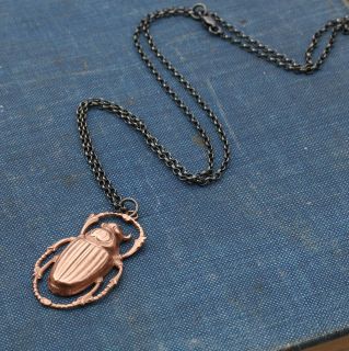 rose gold beetle necklace by beau & arrow  