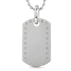 Black & Blue Jewelry Co. Mens Stainless Steel Large Dog Tag Pendant 