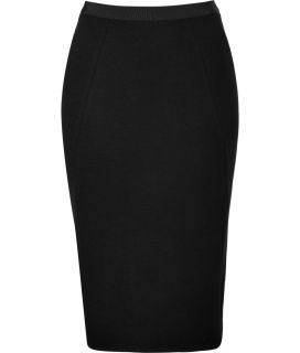 Donna Karan Black Stretch Wool Pencil Skirt  Damen  Röcke 