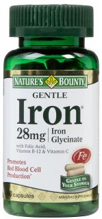 Natures Bounty Gentle Iron Iron Glycinate 28 mg Caps   