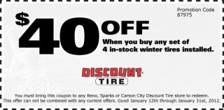 40 Off when you buy any set of 4 in stock winter tires installed. You 