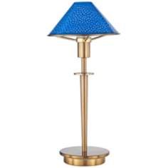Pearl Blue Glass Antique Brass Mini Holtkoetter Desk Lamp