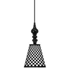 Checkered Black 7 1/2 Wide Black Mini Pendant