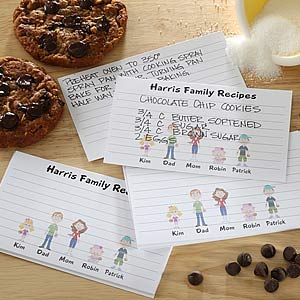 Family Character Personalized Recipe Cards   5684