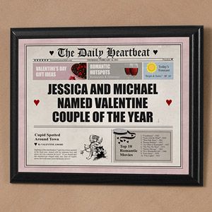 Valentines Day Romantic Message Newspaper Page Plaque   6506