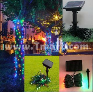 100 LED Solar String Fairy Light Christmas Party White   Tmart