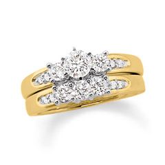 CT. T.W. Diamond Three Stone Bridal Set in 14K Gold   Zales