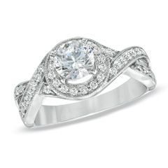 CT. T.W. Celebration 102™ Diamond Twist Frame Engagement Ring in 