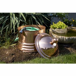 Palm Beach Copper Garden Hose Pot and Lid at Brookstone—Buy Now!