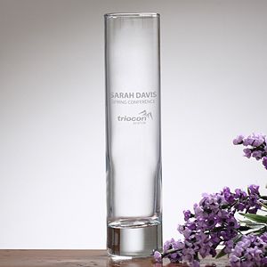 Personalized Corporate Etched Logo Glass Vase   10014