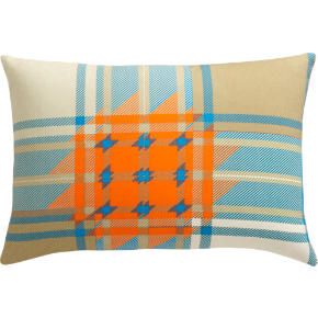 CB2   plaid orange 18x12 pillow  