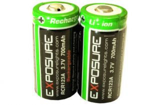 Exposure Rechargeable Batteries. Rechargeable RCR123A Li Ion battery 