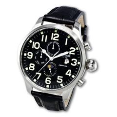 Mens Ingersoll Buffalo II Black Strap Watch with Black Dial (Model 