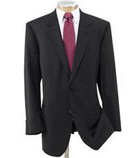 Executive 2 Button Wool Suit with Center Vent with Pleated Front 