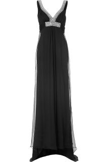 Collette Dinnigan Black Beaded Bodice Gown Diamond Roads Evening Dress 