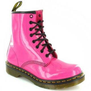 Dr Martens Hot Pink Patent Leather Classic Boots 2.5cm Heel