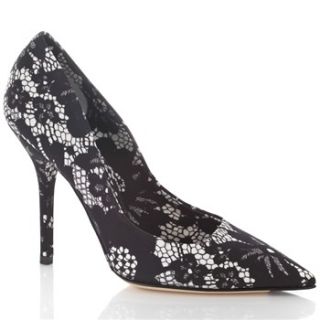 Dolce&Gabbana Black/White Lace Printed Shoes 11cm Heel