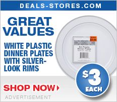 Advertisement   Deals Stores   White Plastic Dinner Plates with 