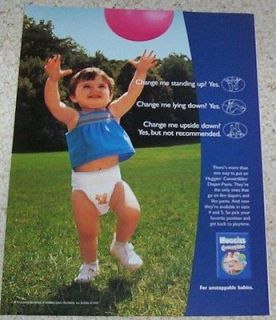2005 advertising page  Huggies Convertibles baby diaper pants CUTE 