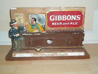 Vtg Gibbons Beer Ale Chalkware Display Sign Statue If its Gibbons it 