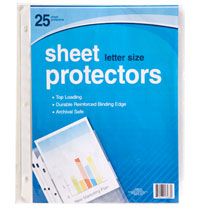 Home Teachers Corner Paper & Pads Letter Size Sheet Protectors, 25 ct 